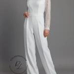 roseland-homepage 3 اورال زنانه سفید با پارچه دانتل فرانسه آستین تور طرحدار و بالاتنه طرحدار - همراه دامن دوم قابل جداشدن - طراحی و دوخت خانه عروس رزلند